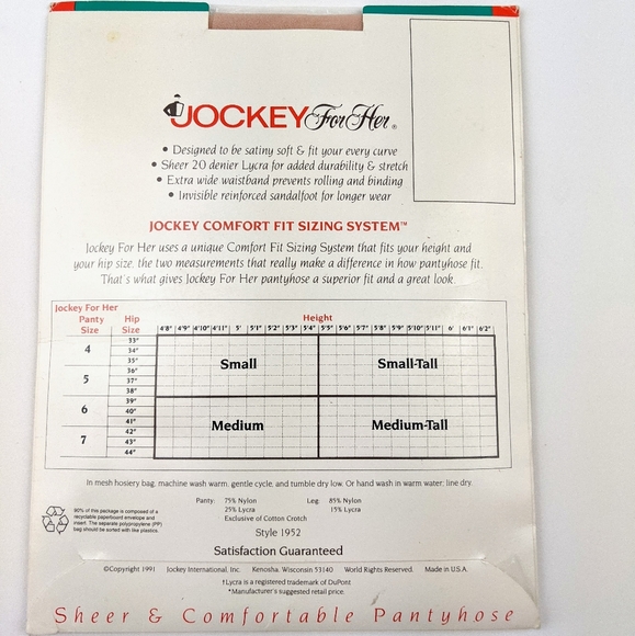 CLEARANCE!! 2 pair Jockey for Her Satiny Sheer Pantyhose - Picture 6 of 7